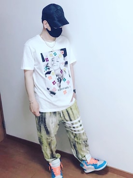 「アイテム（カーゴパンツ、イエロー系）」を使った、hiroさん（メンズ・170cm）の秋コーディネート