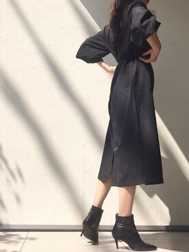 「reca（レカ）のアイテム（シャツワンピース）」を使った、sahoriiiiさん（レディース・168cm）の秋コーディネート