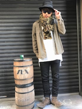 「タバコ」｜「アイテム（その他）」を使った、xxatsucxxさん（メンズ・178cm）の冬コーディネート