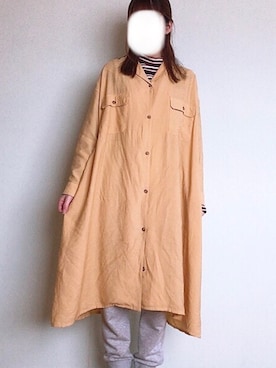 「Samansa Mos2 blue（サマンサモスモスブルー）のアイテム（シャツワンピース）」を使った、harp9さん（レディース・154cm）の春コーディネート