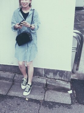 「アイテム（シャツワンピース）」を使った、mさん（レディース・156cm・20代）の夏コーディネート