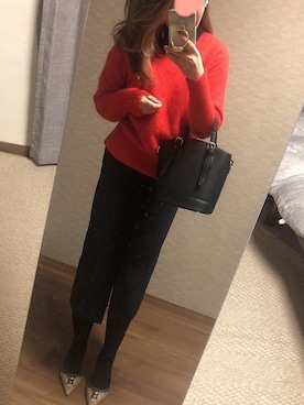 「赤✖️黒」｜❤︎さん（レディース・153cm）の冬コーディネート