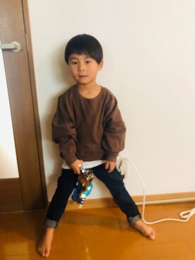 「devirock（デビロック）のアイテム（スウェット）」を使った、かんきちさん（レディース・157cm）の冬コーディネート
