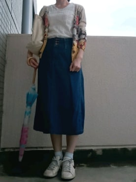 「YEAH RIGHT!!（イェーライト）のアイテム」を使った、チロル＊さん（レディース・158cm）の春コーディネート