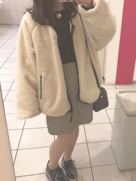 「アイテム（ブルゾン）」を使った、ERIKA ☺︎さん（レディース・147cm・10代）の冬コーディネート
