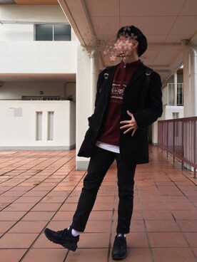「air huarache」｜なべしさん（メンズ・168cm）の冬コーディネート