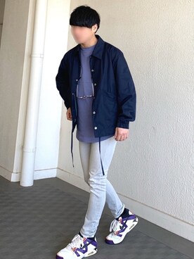 「スニーカー好きと繋がりたい」｜「アイテム（ブルゾン）」を使った、なべしさん（メンズ・168cm）の春コーディネート