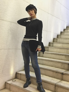 「モードストリート」｜「アイテム（ブーティ）」を使った、KEIさん（レディース・165cm）の冬コーディネート