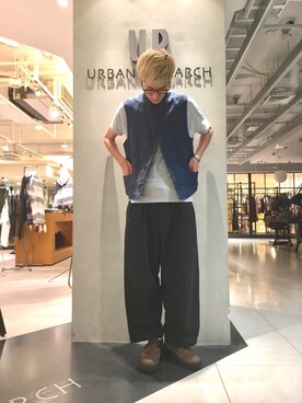 「sofar（ソーファー）のアイテム（トップス）」を使った、Sho Matsumotoさん（メンズ・181cm）の夏コーディネート