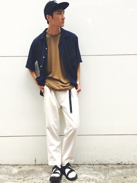 Sho Matsumotoさんの「カラーパレットポケットTシャツ」を使ったコーディネート