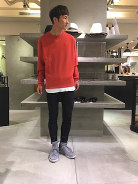 「WHEIR Bobson（ウェアボブソン）のアイテム」を使った、Sho Matsumotoさん（メンズ・181cm）の夏コーディネート