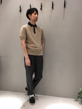 「ポロシャツコーデ」｜「アイテム（スリッポン）」を使った、murakamiさん（メンズ・179cm）の夏コーディネート