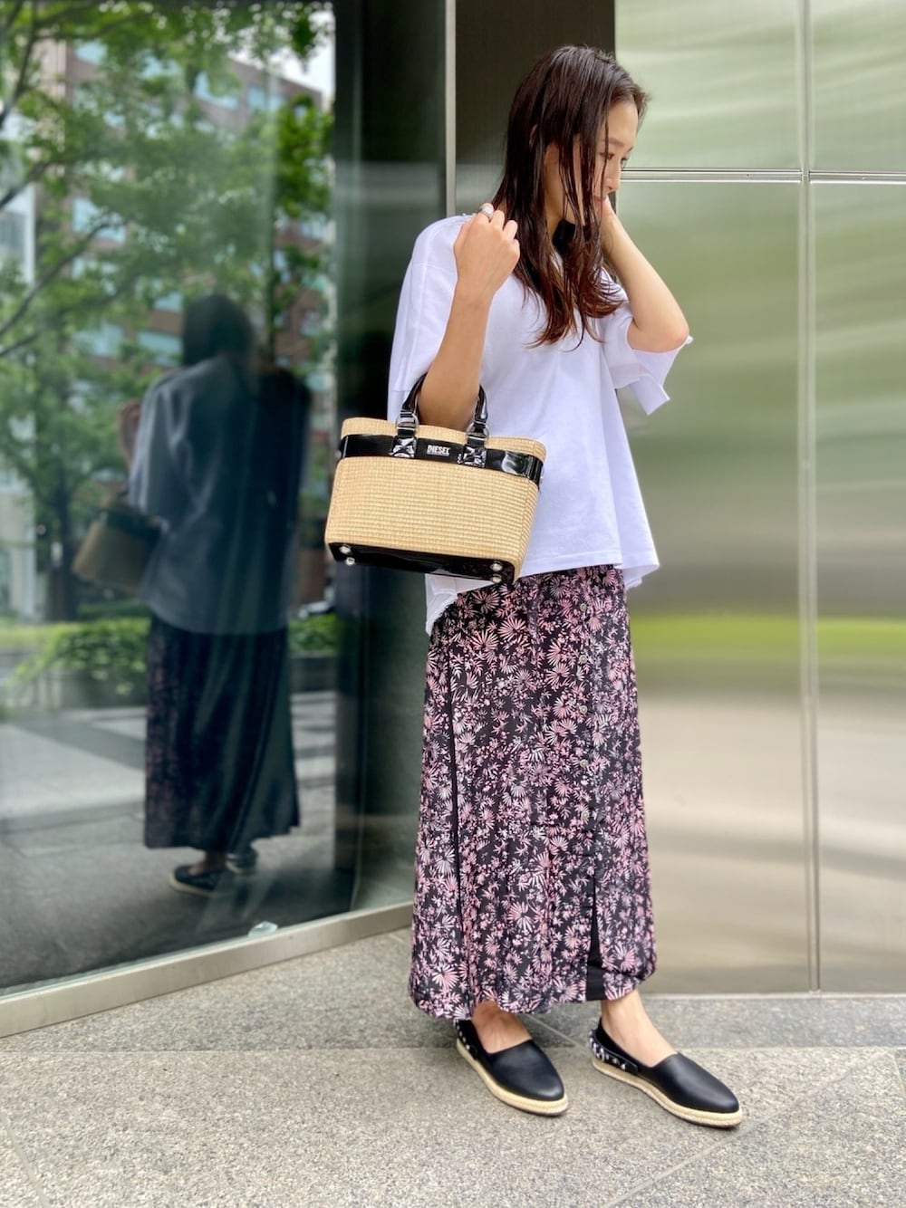 ディーゼルスカート DE-ALBUS-L A-LINE LONG SKIRT SS23 マキシ ロング スカート