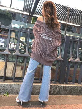 「アイテム（その他アウター、ピンク系）」を使った、harukiさん（レディース・158cm）の春コーディネート