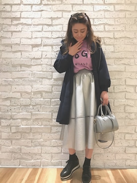 「STELLA McCARTNEY（ステラマッカートニー）のアイテム（ローファー）」を使った、iwata mihoさん（レディース・168cm）の春コーディネート