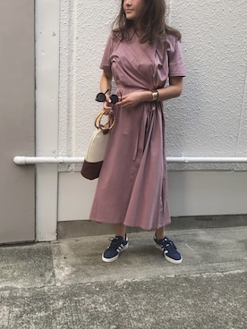 「'PalinkA（パリンカ）のアイテム（ワンピース、ピンク系）」を使った、iwata mihoさん（レディース・168cm）の夏コーディネート