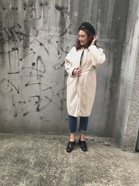 「'PalinkA（パリンカ）のアイテム（ジャケット/アウター、ホワイト系）」を使った、iwata mihoさん（レディース・168cm）の秋コーディネート