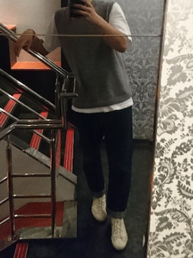 「Champion（チャンピオン）のアイテム（スニーカー）」を使った、K太さん（メンズ・180cm）の秋コーディネート