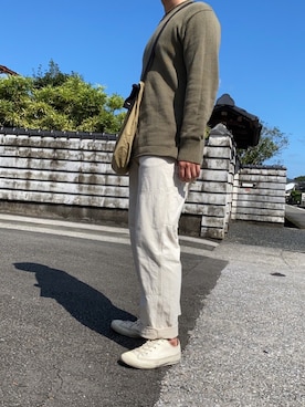 「Champion（チャンピオン）のアイテム（スニーカー）」を使った、K太さん（メンズ・180cm）の秋コーディネート
