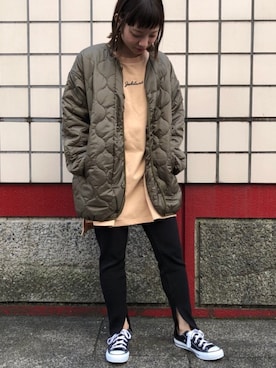 「tiptop（ティップトップ）のアイテム（ジャケット/アウター）」を使った、おまりさん（レディース・151cm）の秋コーディネート