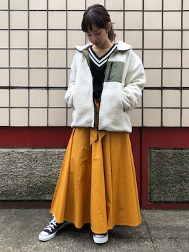 「tiptop（ティップトップ）のアイテム（ジャケット/アウター）」を使った、おまりさん（レディース・151cm）の秋コーディネート