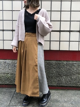 「tiptop」｜「アイテム（スカート）」を使った、おまりさん（レディース・151cm）の秋コーディネート