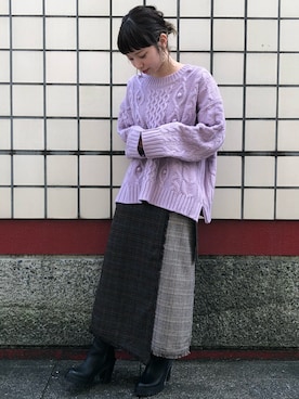 「アイテム（イヤリング）」を使った、おまりさん（レディース・150cm）の秋コーディネート