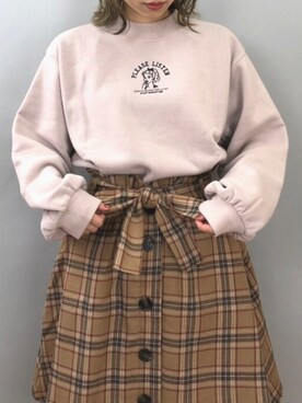 「tiptop（ティップトップ）のアイテム（スウェット）」を使った、おまりさん（レディース・150cm）の秋コーディネート