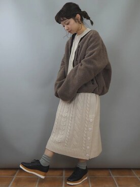 「tiptop（ティップトップ）のアイテム（ジャケット/アウター）」を使った、おまりさん（レディース・150cm）の冬コーディネート