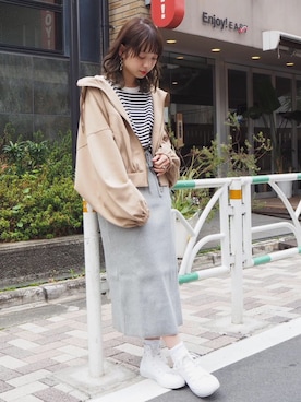 「tiptop（ティップトップ）のアイテム（ジャケット/アウター）」を使った、おまりさん（レディース・150cm）の春コーディネート