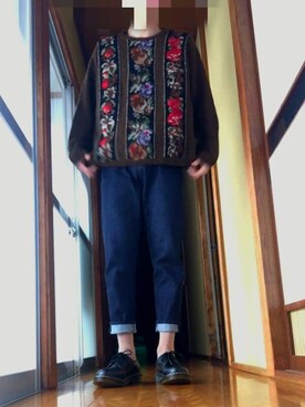 「Eddie Bauer（エディーバウアー）のアイテム（ニット/セーター）」を使った、こまさん（メンズ・170cm）の冬コーディネート