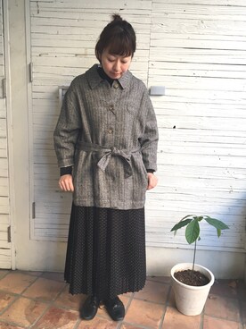 「yuni」｜「アイテム（その他アウター）」を使った、m.nさん（レディース・158cm）の冬コーディネート