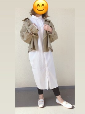 「JEANASIS（ジーナシス）のアイテム（トレンチコート）」を使った、Yuki.Dさん（レディース・151cm）の春コーディネート