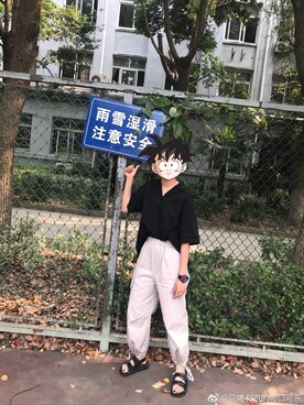 「アイテム（腕時計、パープル系）」を使った、凛ボンさん（レディース・160cm）の夏コーディネート