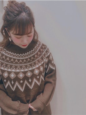 「BROWN」｜「アイテム（アクセサリー）」を使った、moecaさん（レディース・152cm）の秋コーディネート
