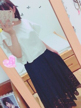 「tocco（トッコ）のアイテム（スカート）」を使った、みんと🌱さん（レディース・158cm）の夏コーディネート