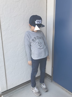 「NEW BALANCE（ニューバランス）の◆new balance KV996（スニーカー）」を使った、miukoさん（キッズ・130cm）の春コーディネート