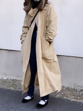 「TODAYFUL（トゥデイフル）のアイテム（トレンチコート）」を使った、miki☺︎さん（レディース・163cm）の春コーディネート