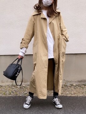 「TODAYFUL（トゥデイフル）のアイテム（トレンチコート）」を使った、miki☺︎さん（レディース・163cm）の春コーディネート