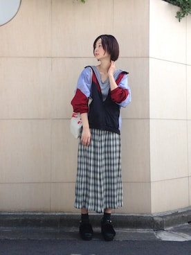 「179/WG（イチナナキュウダブルジー）のアイテム（ブルゾン）」を使った、hirrroko14さん（レディース・164cm）の秋コーディネート