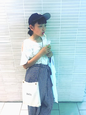 「アイテム（バッグ）」を使った、ninoさん（キッズ・145cm・10代）の夏コーディネート