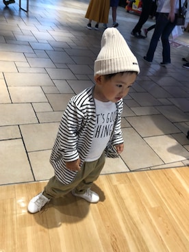 「ARCH & LINE（アーチアンドライン）のアイテム（帽子）」を使った、rin10**さん（キッズ・90cm）の春コーディネート