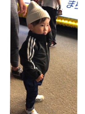 「ARCH & LINE（アーチアンドライン）のアイテム（帽子）」を使った、rin10**さん（キッズ・90cm）の春コーディネート