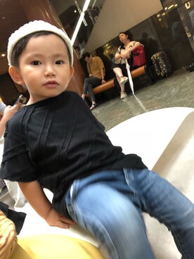 「ARCH & LINE（アーチアンドライン）のアイテム（帽子）」を使った、rin10**さん（キッズ・100cm）の夏コーディネート