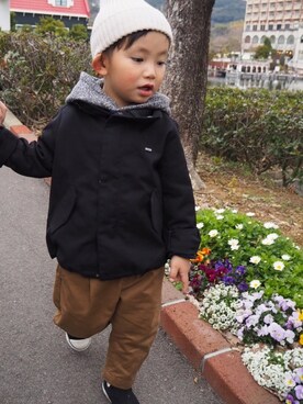 「ARCH & LINE（アーチアンドライン）のアイテム（帽子）」を使った、rin10**さん（キッズ・100cm）の冬コーディネート