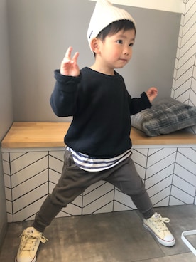 「ARCH & LINE（アーチアンドライン）のアイテム（帽子）」を使った、rin10**さん（キッズ・100cm）の冬コーディネート