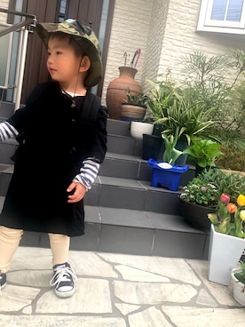 「息子コーデ」｜「アイテム（バッグ）」を使った、rin10**さん（キッズ・100cm）の春コーディネート