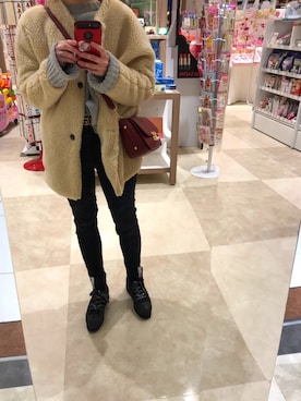 「NOWiSTYLE（ナウアイスタイル）のアイテム」を使った、Kanohinaさん（レディース・164cm）の冬コーディネート