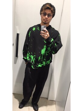 「LAD MUSICIAN（ラッドミュージシャン）のアイテム（ニット/セーター、ブラック系）」を使った、atsu_shiさん（メンズ・178cm）の冬コーディネート