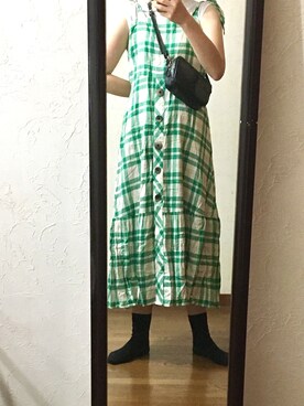 Zara ザラ のワンピース グリーン系 を使った人気ファッションコーディネート Wear